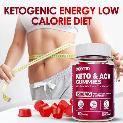 2 Pack Keto ACV Gummies Advanced Formula 1500MG Keto Gummies Apple Cider Vinegar Formulated with Pomegranate Beet Juice Powder B12 120 Gummys