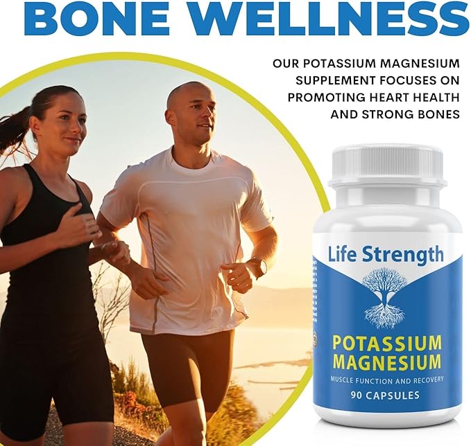 Life Strength Magnesium Potassium Complex Supplement 90 Capsules