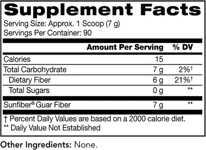 Tomorrow's Nutrition, Sunfiber, Prebiotic Fiber Supplement for Digestive Health, Low FODMAP, Gluten-Free, Unflavored, 90 Servings