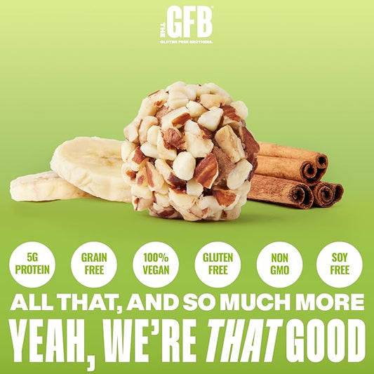 The GFB Grain Free Banana Nut Bites – Our Tasty Snack is Non GMO, Vegan & Paleo Friendly - Grain & Soy Free Protein Balls - Plant Based Protein Energy Balls, 4 Oz (6 Count)