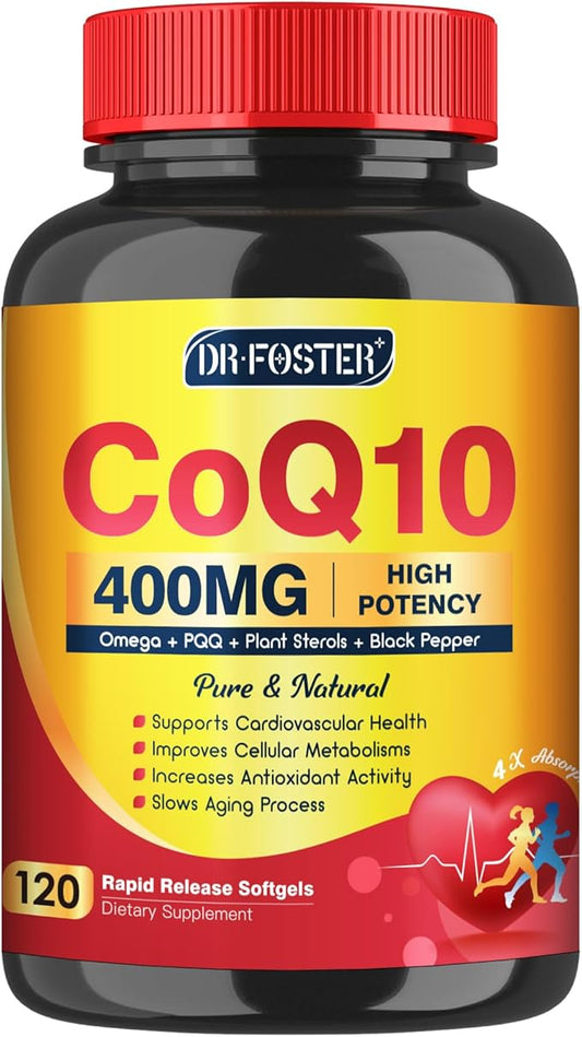 CoQ10 400mg SoftGels COQ10 CQ10 Coenzyme Q10 Supplement, 3, and 120 Servings