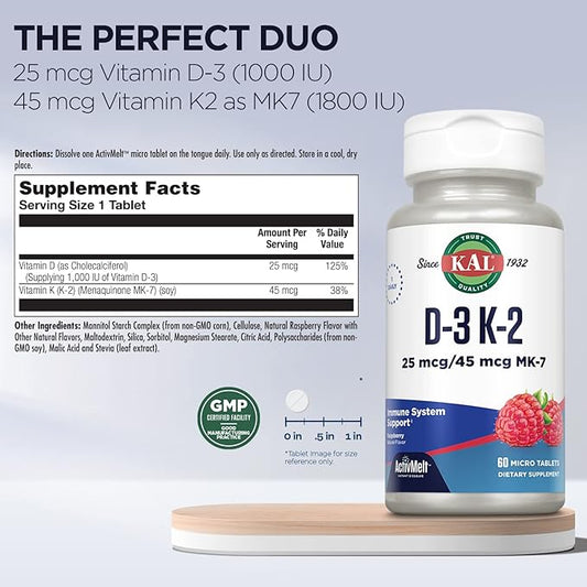 Kal 1000 Iu D-3 & K2 60 Count 1)