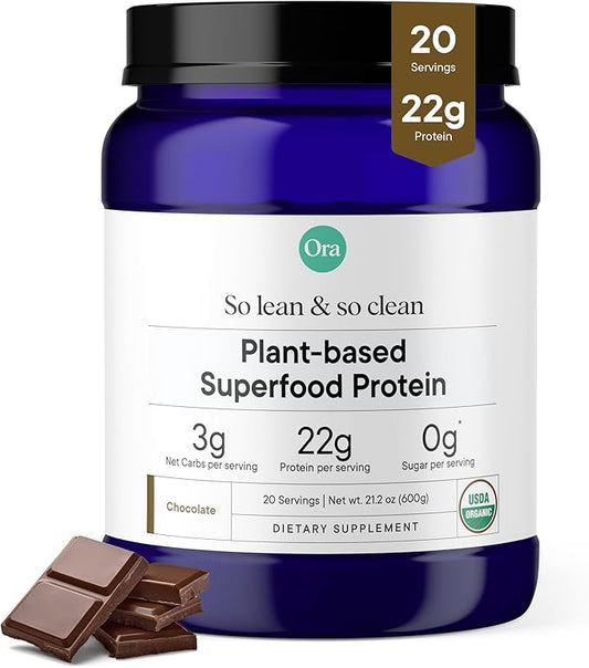 Ora Organic Vegan Protein Powder 22g Plant 20 Servings,