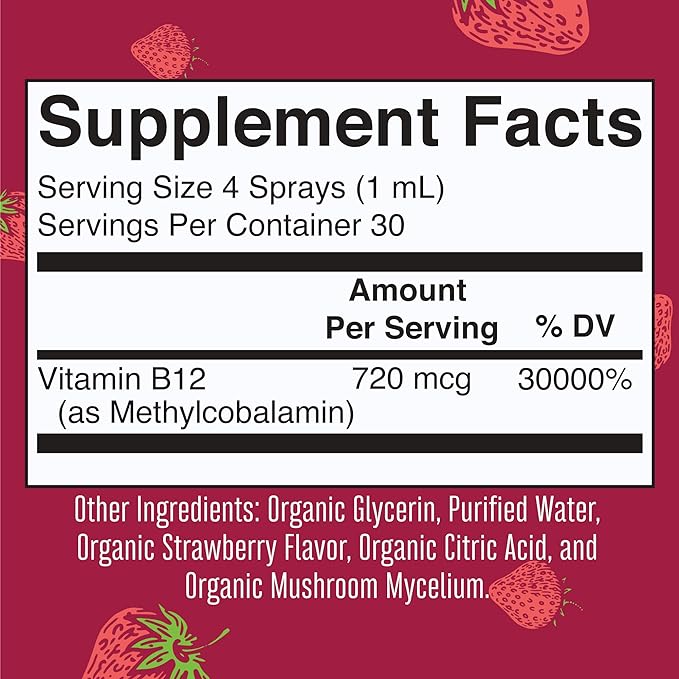 Vitamin B12 Spray B12 Liquid B12 Vitamin B12 for 1 Fl