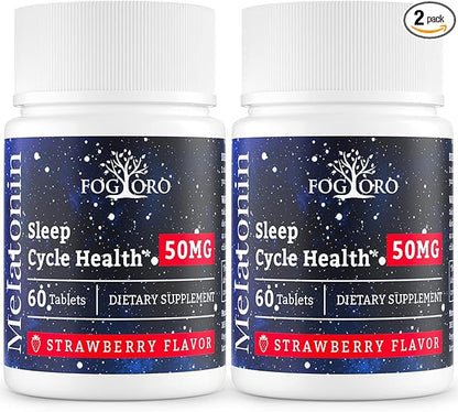 Fogoro Powerful Melatonin -Fall Asleep Faster, 60 Count 2)