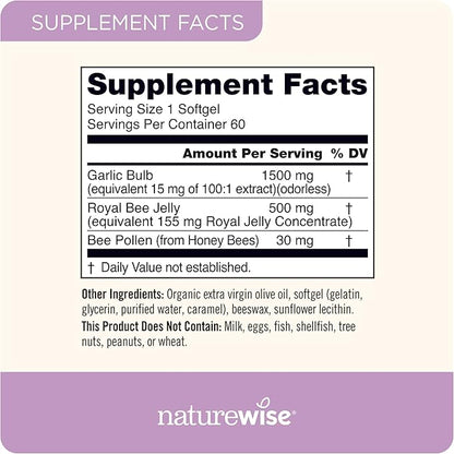 NatureWise Odorless Garlic Pills 1500 mg 60 Softgels [2-Month Supply]