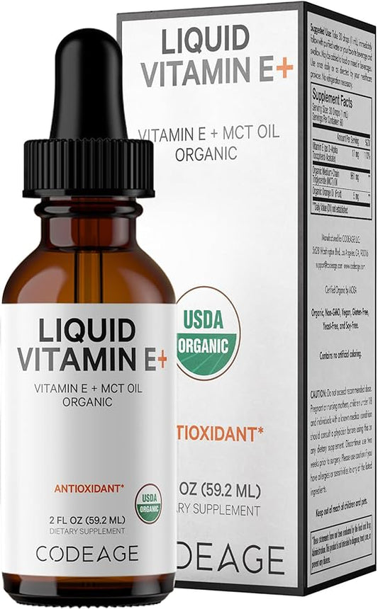 Codeage Liquid Vitamin E+ 2-Month Supply, 2 fl