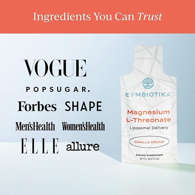 CYMBIOTIKA Magnesium L-Threonate 1300mg, Liposomal Delivery, 30 Day
