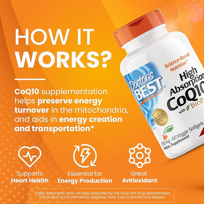 Doctor's BEST High Absorption CoQ10 200 mg, 60 Veggie