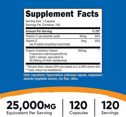 Nutricost Cranberry Extract (25,000mg) (120 Capsules)