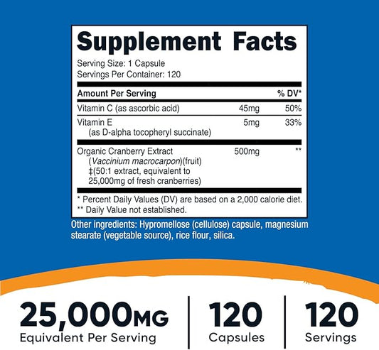Nutricost Cranberry Extract (25,000mg) (120 Capsules)