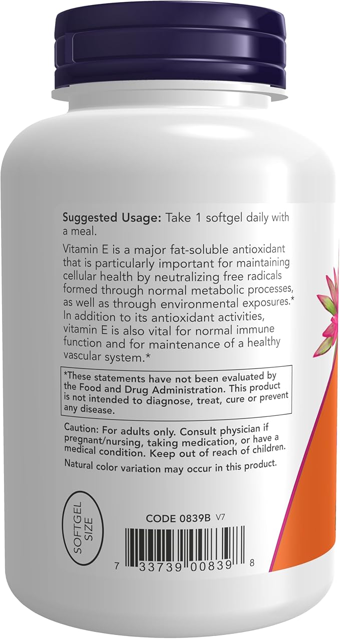NOW Supplements, Vitamin E-400 IU, D-Alpha 250 Softgels