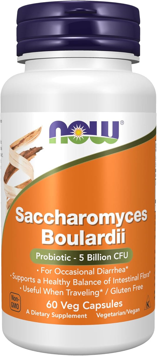 NOW Supplements, Saccharomyces Boulardii, 5 Billion 60 Veg