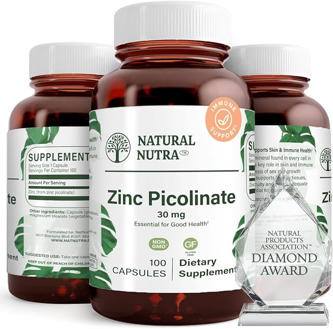 Natural Nutra Zinc Picolinate 30 mg, 100 Capsules
