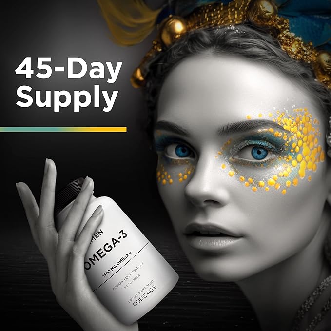 Amen Omega-3 Supplement 1500mg High-Potency 3 - 45-Day Supply 90 Soft