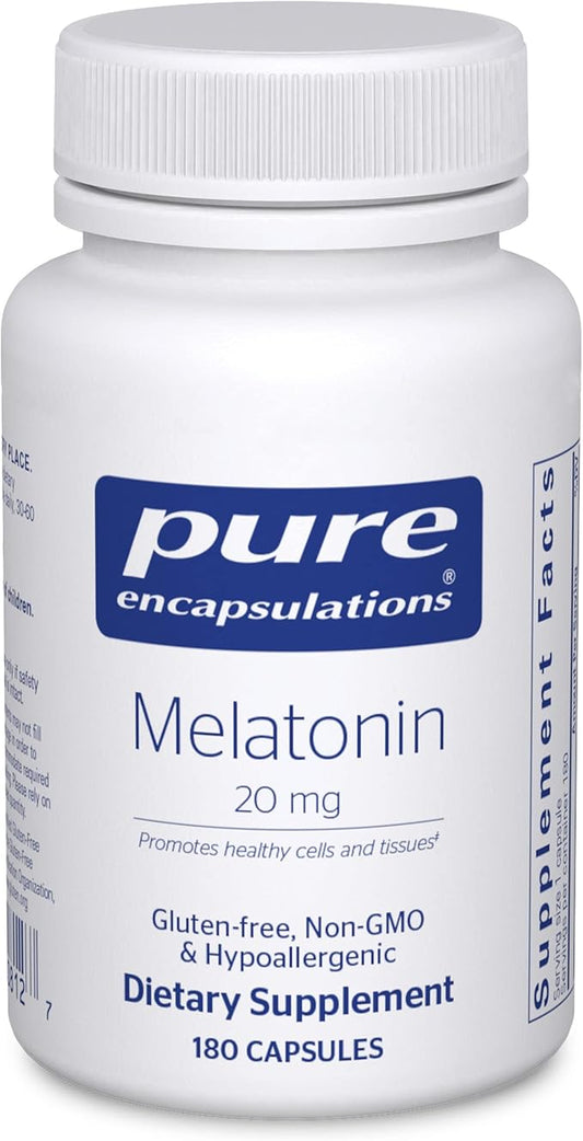 Pure Encapsulations Melatonin 20 mg 99.5% Purity 180 Capsules
