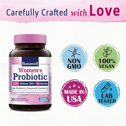 Bonawell Probiotics for Women 100B, 30 Veggie