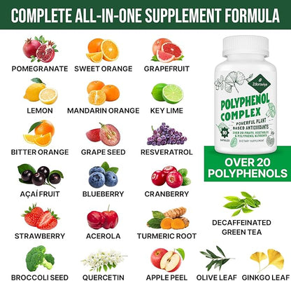 2250 MG Polyphenols Supplement Over 20 180 Capsules