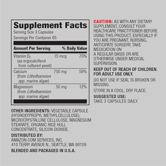 Amazon Elements Calcium Complex with Vitamin 250 mg (3 per 195 Capsules 2)