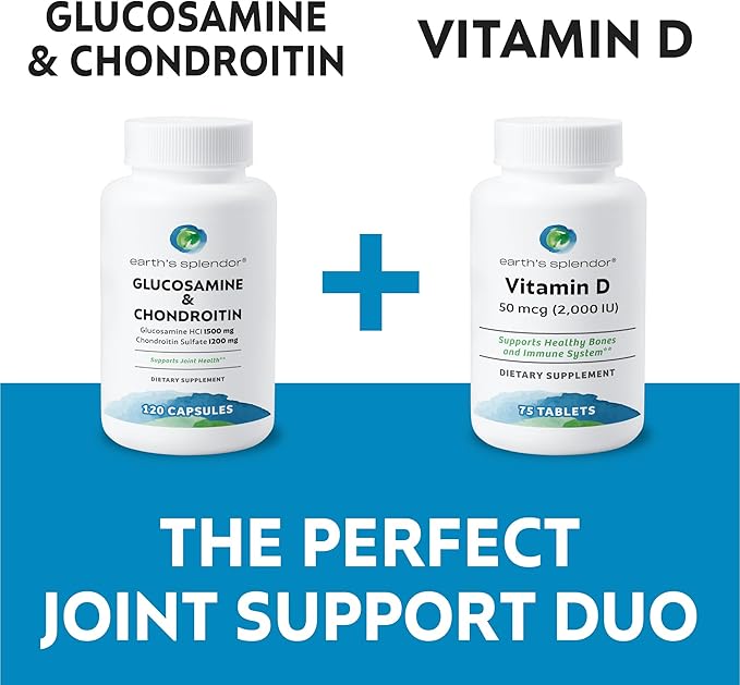 Earth's Splendor Glucosamine HCI 1500 mg 1200 mg (120 Capsules, 1+ Month