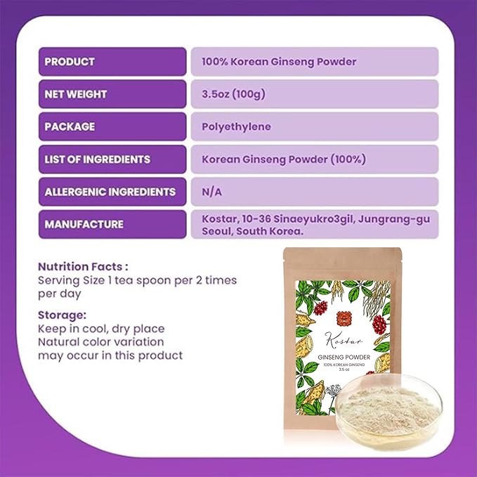 Organic Korean Ginseng Root Extract Powder