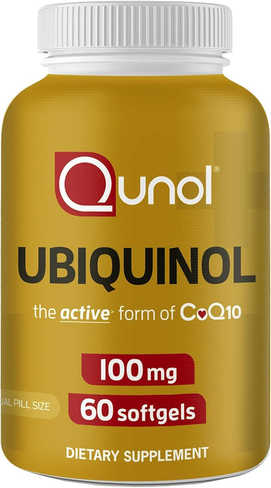Qunol Ubiquinol CoQ10 100mg Softgels, Ubiquinol Q10, Antioxidant 60 Count
