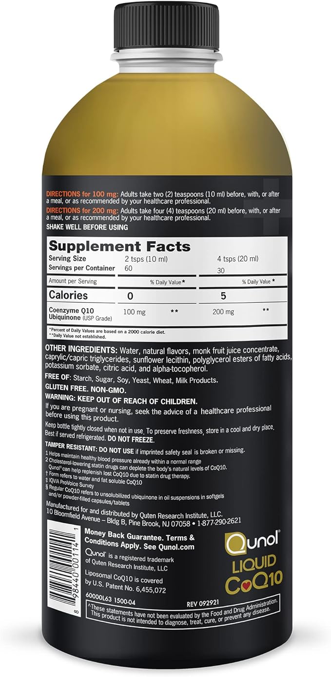 Qunol Liquid CoQ10 100mg, Superior Absorption Q10, Antioxidant 60 Servings, 20.3 oz