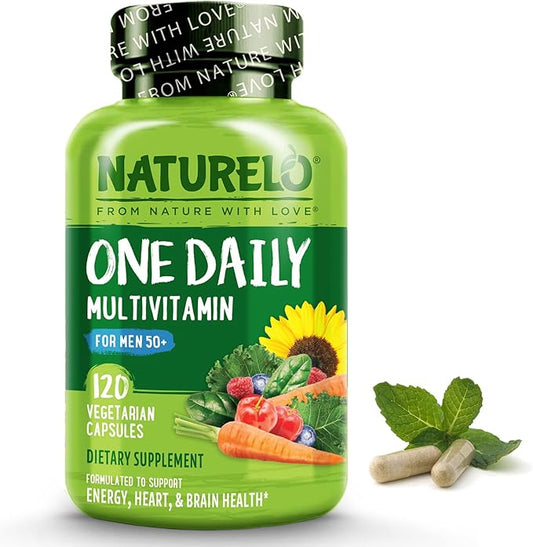 NATURELO Mens Multivitamins for Men 50+ 120 Vegetarian