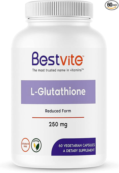 BESTVITE L-Glutathione 250mg (60 Vegetarian Capsules)