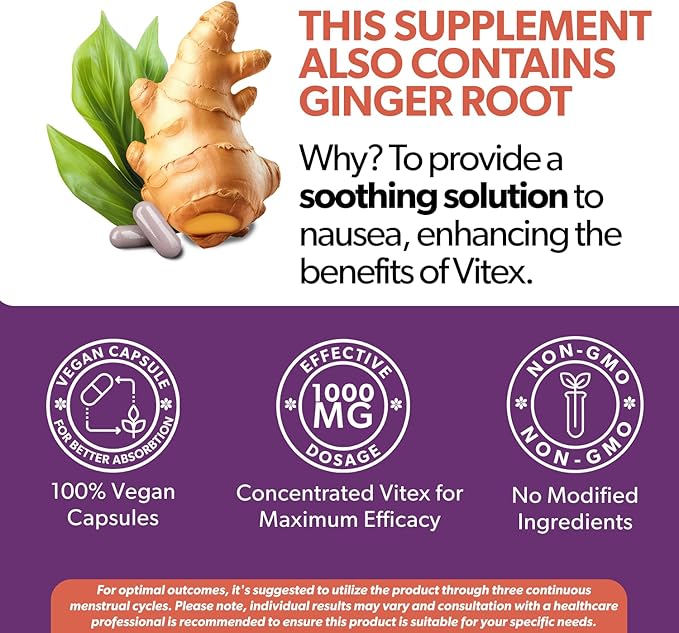 Intimate Rose Vitex Chasteberry Supplement for Women 1000mg Certified 60 Capsules