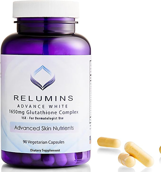 Relumins Glutathione Supplement 1650mg Reduced 90 Veggie