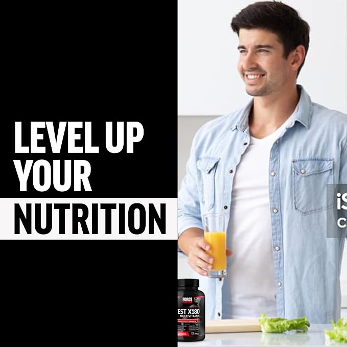 FORCE FACTOR Test X180 Multivitamin for Men Plus Testosterone Support with All 13 Essential Vitamins, for Muscle, Strength, Men’s Health, and Performance, Daily Multivitamin for Adults, 120 Tablets