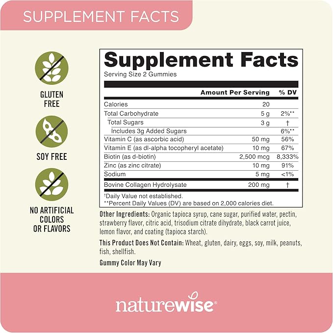 NatureWise Collagen Gummies 1 & 3 Collagen 180 Count[3-Month Count[3-Month Supply]