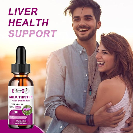 Liver Health Support Liquid, 1000mg Milk 80% Silymarin 250mg Dandelion