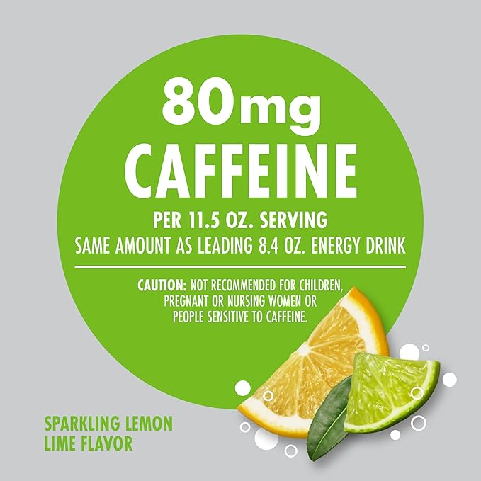 V8 +SPARKLING ENERGY Lemon Lime Energy Drink, Made with Real Vegetable and Fruit Juices, 11.5 FL OZ Can (Pack of 12)