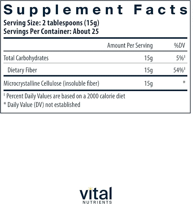 Vital Nutrients Cellulose Fiber 375g Cellulose 60 Capsules