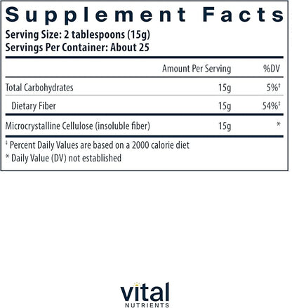 Vital Nutrients Cellulose Fiber 375g Cellulose 60 Capsules