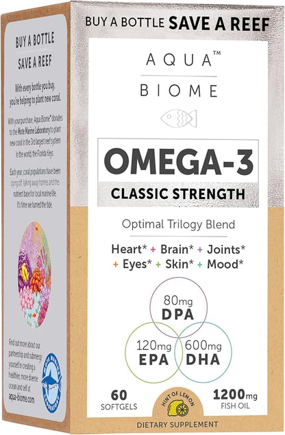 Enzymedica High Potency Fish Oil, EPA 3 Supplement 1 Month 3 Fatty 3 Fish 60 Softgels