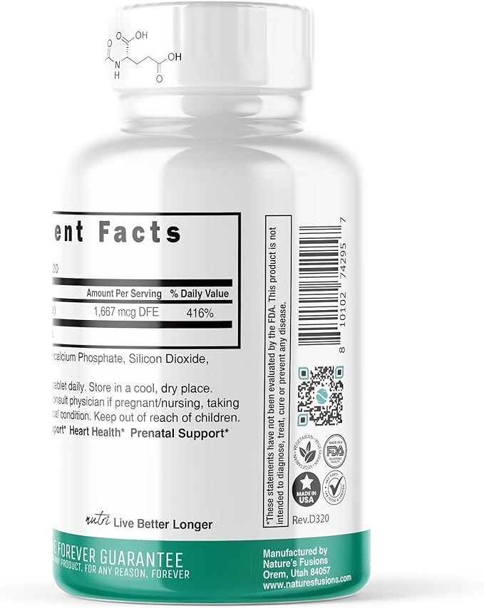 Nutri 5-MTHF L Methylfolate 1MG 4 Month 120 Vegan