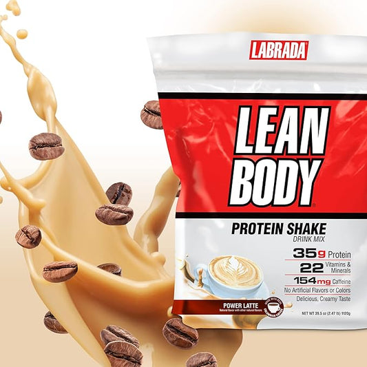 Labrada Lean Body MRP with Premium Columbia Coffee (154mg of Caffeine), Power Latte, 2.47LB Tub Packaging May Vary