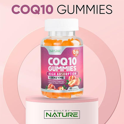 CoQ10 100mg Gummies, High Absorption Coenzyme Q10 Gummy, 60 Count 1 Month