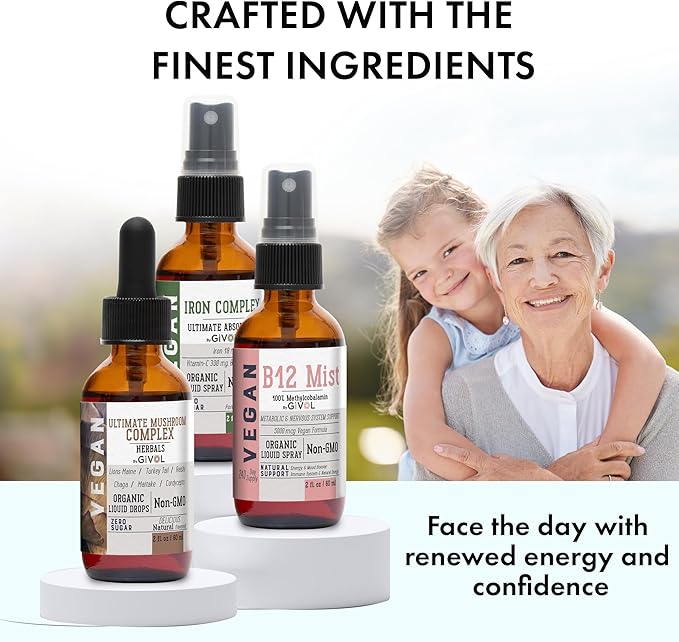 Ultimate Vegan Essential Bundle Liquid Spray- B12 Methylcobalamin, 2 Fl 360 Days