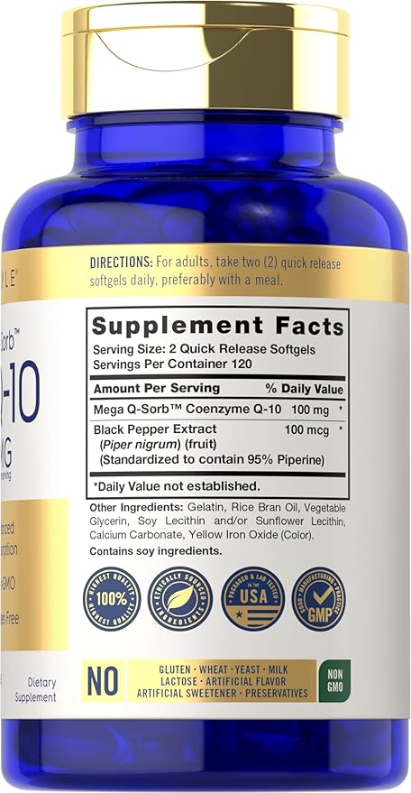 Carlyle CoQ10 100mg 240 Softgels Q-10 |