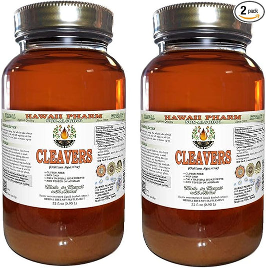 Cleavers Alcohol-Free Liquid Extract, Organic Cleavers 2x32 oz