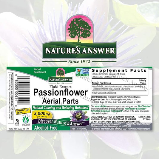 Nature's Answer Passion Flower 2000mg 1oz Extract 1oz | 2 Pack