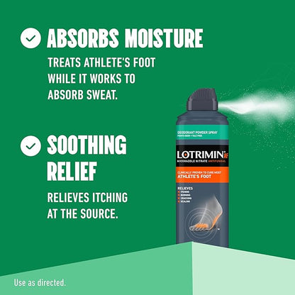 Lotrimin Athlete's Foot Deodorant Antifungal Powder 2%, Clinically 4.6 Ounce