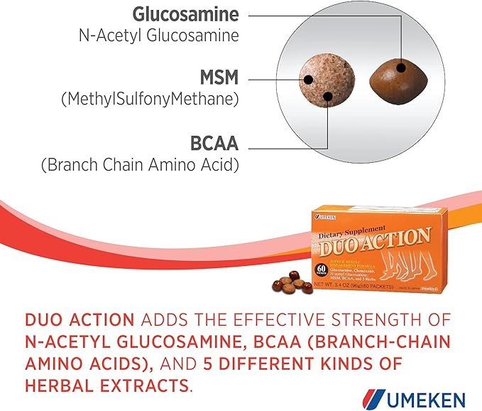Umeken Duo Action, Glucosamine & Chondroitin 2 Month (120 Packets)