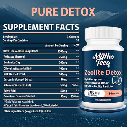 69,000 MG Zeolite Detox, Activated Charcoal, Detox-270 Caps