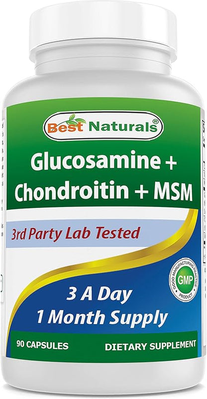 Best Naturals, Glucosamine Chondroitin MSM Supplements, 2600 mg 90 Capsules (90 Count 1))