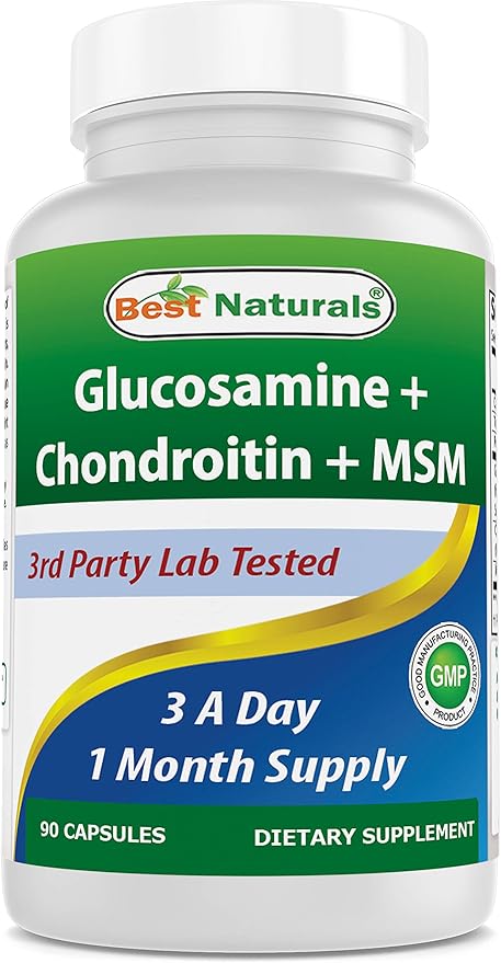 Best Naturals, Glucosamine Chondroitin MSM Supplements, 2600 mg 90 Capsules (90 Count 1))